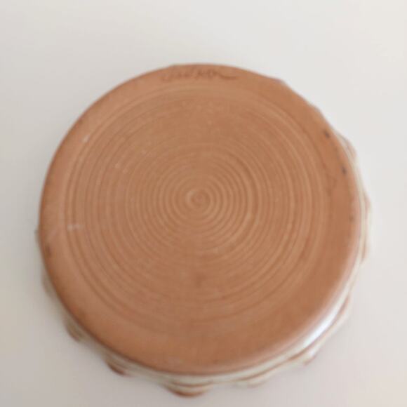 Handmade Ceramic Berry Bowl Drains with Saucer Signed by Artist Cottagecore - Picture 9 of 11